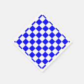 Neon Blauw en Wit Geruite Checkerboard Servet (Hoek)