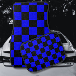 Neon Blauw en Zwart Geruite Checkerboard  Automat