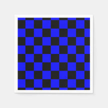 Neon Blauw en Zwart Geruite Checkerboard 