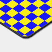 Neon Blauw Geel Geruite Checkerboard  Bureaumat (Hoek)