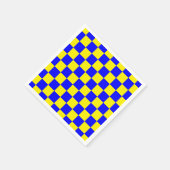 Neon Blauw Geel Geruite Checkerboard  Servet (Hoek)
