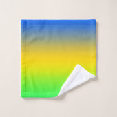 Neon blauw, geel, groen verloop, ombre. bad handdoek (Wasdoekje)