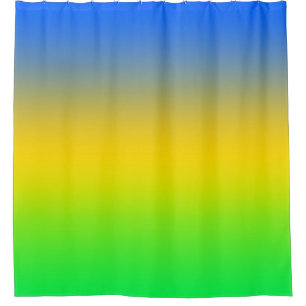 Neon blauw, geel, groen verloop, ombre. douchegordijn