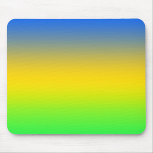 Neon blauw, geel, groen verloop, ombre. muismat