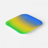 Neon blauw, geel, groen verloop, ombre. papieren bordje (Gebogen)