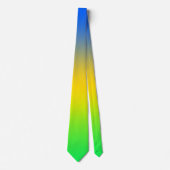 Neon blauw, geel, groen verloop, ombre. stropdas (Voorkant)