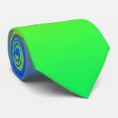 Neon blauw, geel, groen verloop, ombre. stropdas (Opgerold)