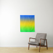 Neon blauw, geel, groen verloop, ombre. wandkleed (In situ)