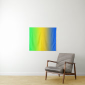 Neon blauw, geel, groen verloop, ombre. wandkleed (In Situ (horizontaal))