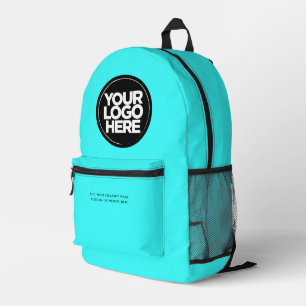 Neon Blauw Gepersonaliseerde zakelijke Logo en t Bedrukte Rugzak