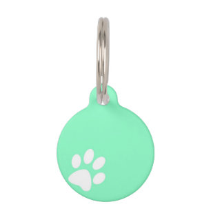 neon blauw groene pootafdruk halsbandlabel huisdie huisdierpenning