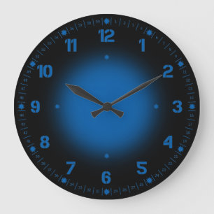 Neon blauw grote klok