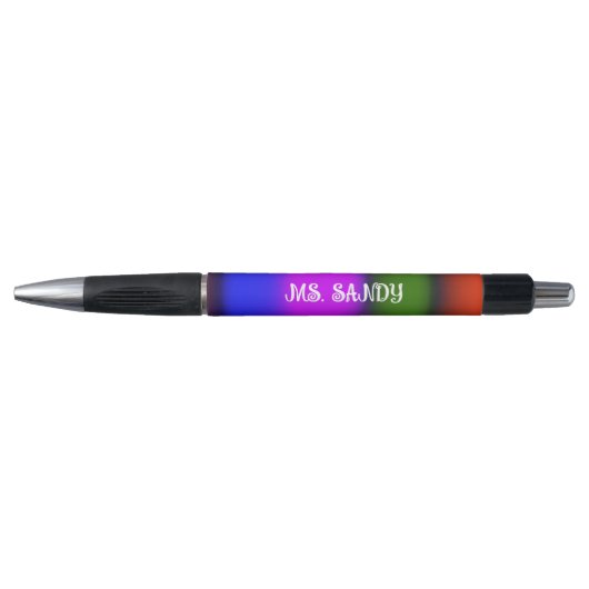 Neon Blauw, Paarse, Groene, Oranje Monogram Pen (Voorkant)
