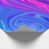Neon Blauw Paarse Roze Abstract Patroon Cadeaupapier (Hoek)