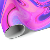 Neon Blauw Paarse Roze Abstract Patroon Cadeaupapier (Rol Hoek)
