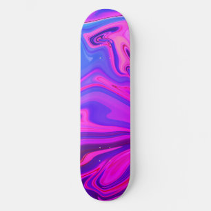 Neon Blauw Paarse Roze Abstract Patroon Persoonlijk Skateboard