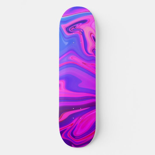 Neon Blauw Paarse Roze Abstract Patroon Persoonlijk Skateboard (Voorkant)