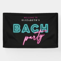 Neon Blauw & Roze Bach Feest Welkom