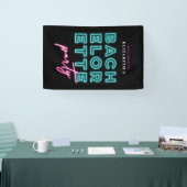 Neon Blauw & Roze Bach Party Welkom Spandoek (Beurs)