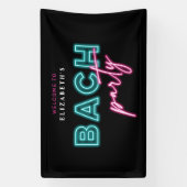 Neon Blauw & Roze Bach Party Welkom Spandoek (Verticaal)