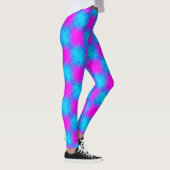 Neon blauw & roze geruit patroon leggings (Rechts)