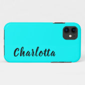 Neon Blauw Stevige Kleur | Aangepast aanpassen Case-Mate iPhone Case (Achterkant (horizontaal))