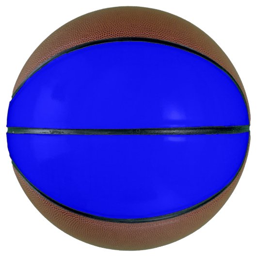 Neon Blauw Stevige Kleur Basketbal (Voorkant)