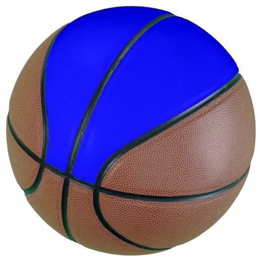 Neon Blauw Stevige Kleur Basketbal (Schuin)