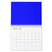 Neon Blauw Stevige Kleur Kalender (Feb 2027)