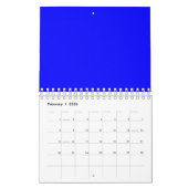 Neon Blauw Stevige Kleur Kalender (Feb 2026)