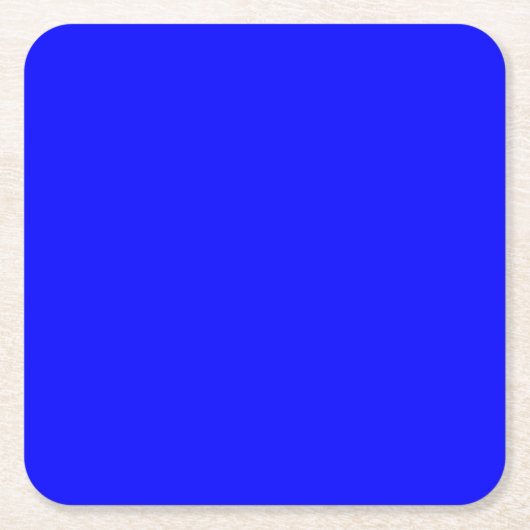Neon Blauw Stevige Kleur Kartonnen Onderzetters (Voorkant)