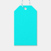 Neon Blauw Stevige Kleur | Klassiek Cadeaulabel (Voorkant)