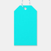 Neon Blauw Stevige Kleur | Klassiek Cadeaulabel (Achterkant)