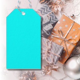 Neon Blauw Stevige Kleur | Klassiek Cadeaulabel