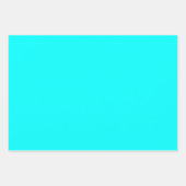 Neon Blauw Stevige Kleur | Klassiek | Elegant Inpakpapier Vel (Voorkant 2)