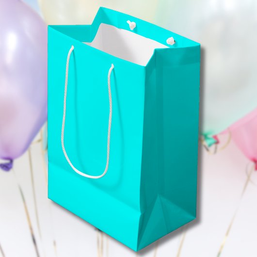 Neon Blauw Stevige Kleur | Klassiek Medium Cadeauzakje