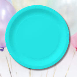 Neon Blauw Stevige Kleur | Klassiek Papieren Bordje