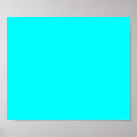 Neon Blauw Stevige Kleur | Klassiek Poster (Voorkant)