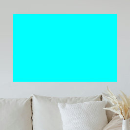 Neon Blauw Stevige Kleur | Klassiek Poster
