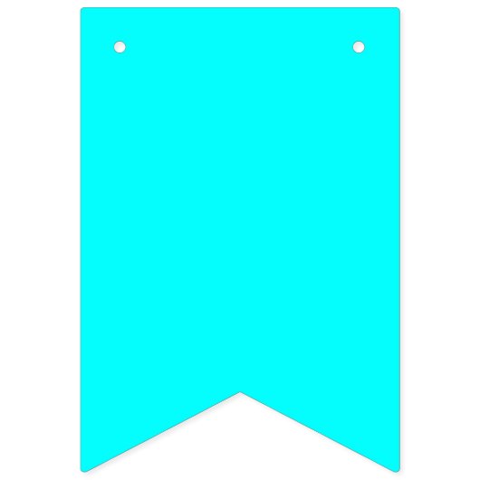 Neon Blauw Stevige Kleur | Klassiek Vlaggetjes (Tweede vlag)