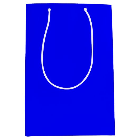 Neon Blauw Stevige Kleur Medium Cadeauzakje (Voorkant)