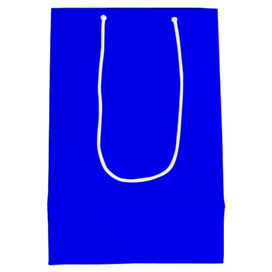 Neon Blauw Stevige Kleur Medium Cadeauzakje (Achterkant)