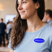 Neon Blauw Stevige Kleur Naambadge
