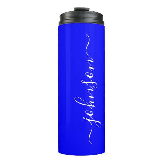 Neon Blauw Stevige Kleur Thermosbeker (Voorkant)