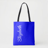 Neon Blauw Stevige Kleur Tote Bag (Voorkant)
