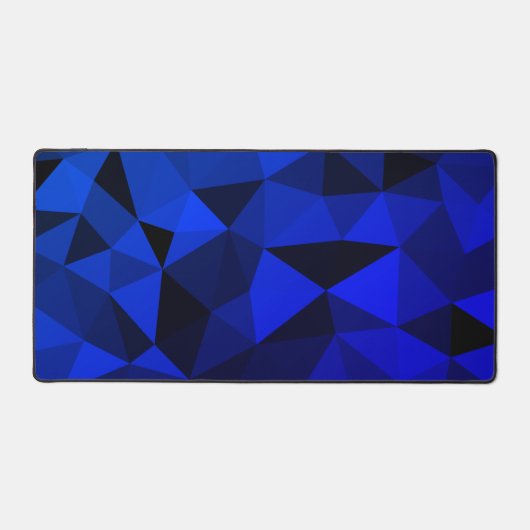 Neon blauw zwart geometrisch mesh patroon bureaumat (Voorkant)