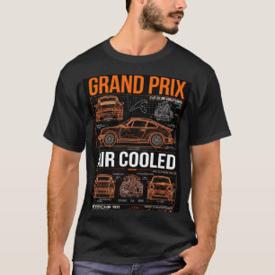 Neon Blauwdruk Luchtgekoelde Techwear Grafisch T-shirt