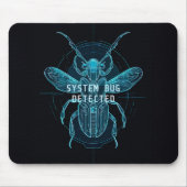 Neon Blauwdruk Systeem Bug Programmeursbureau Muismat (Voorkant)
