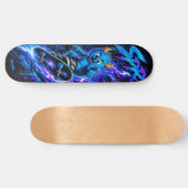 Neon Blauwe Monster Bliksem Rush Straatkunst Persoonlijk Skateboard (Horizontaal)