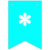 Neon Blauwe Tinten Effen Kleur | Aangepast Vlaggetjes (Eerste vlag)